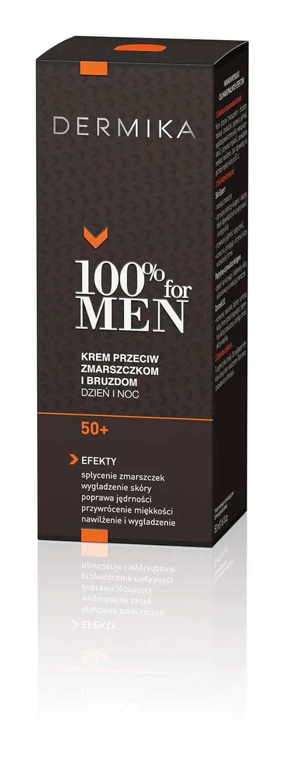 100% for Men 50  Anti-Wrinkle and Anti-Furrow Moisturizer Face Cream 50ml
