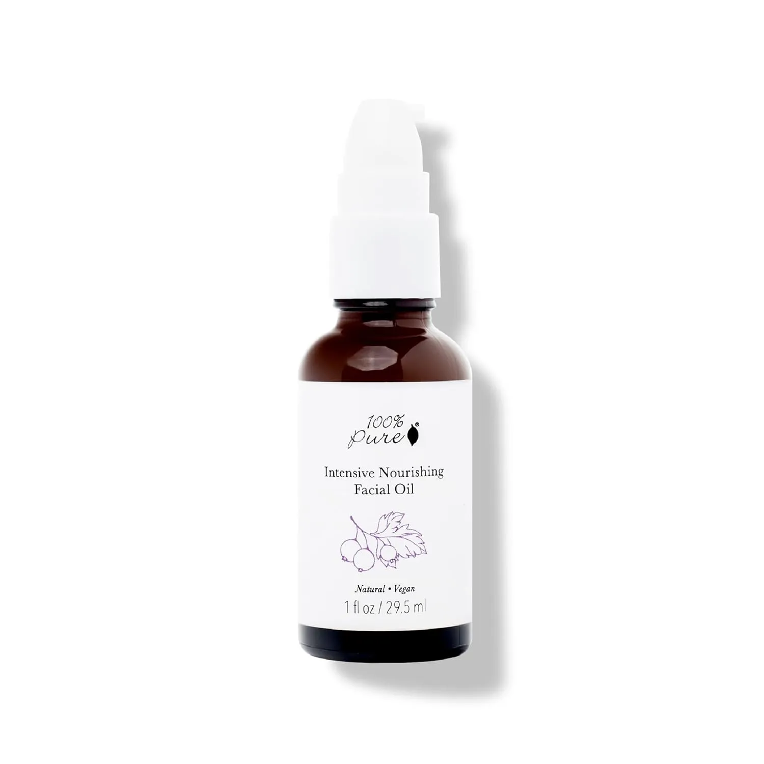 100% PURE Intensive Nourish Facial Oil Hydrating Face & Body Moisturizer Natural Illuminating Dry Skincare for Women & Men - Vegan - 1oz