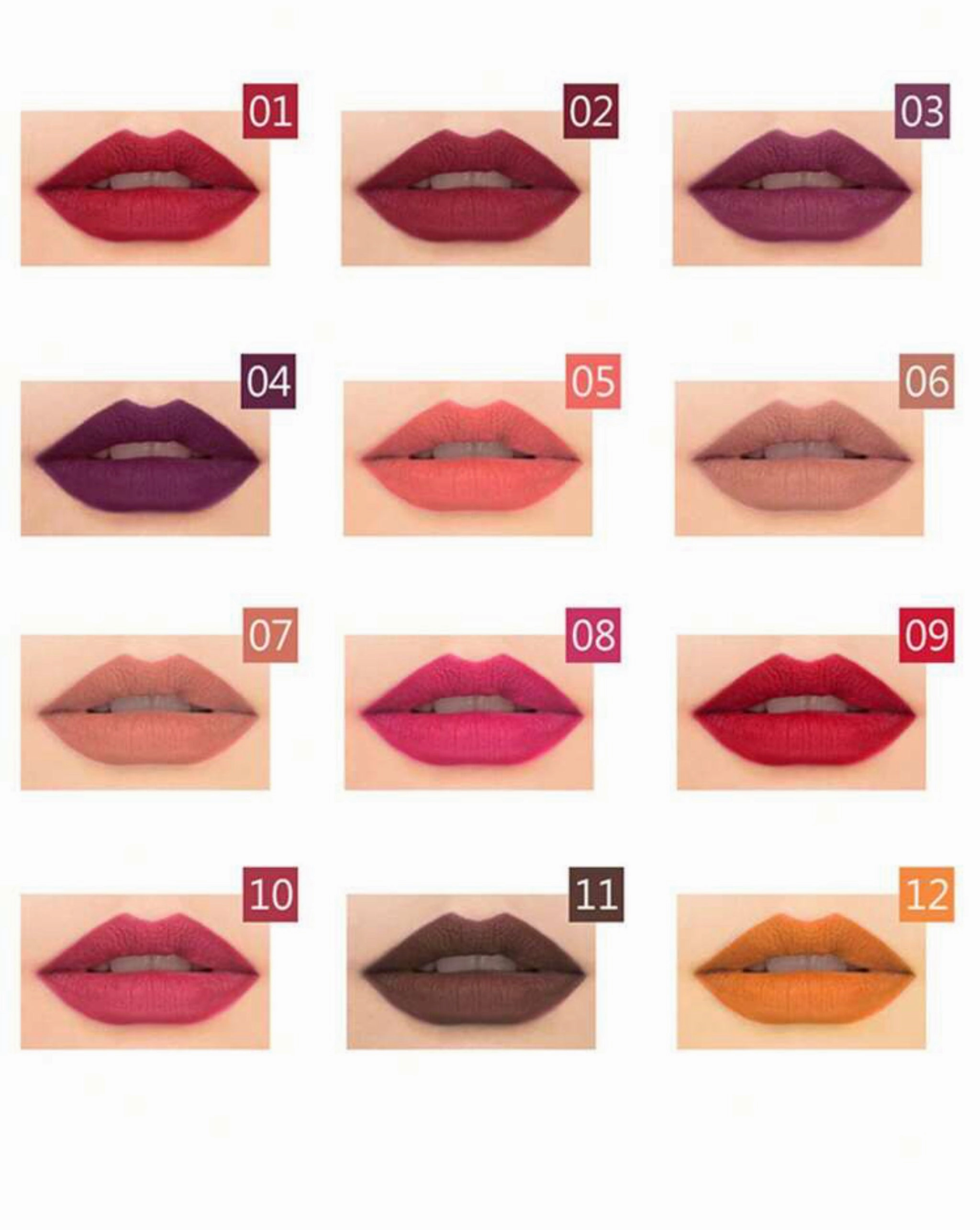 12 pcs Matte Lipliner Pencil Set