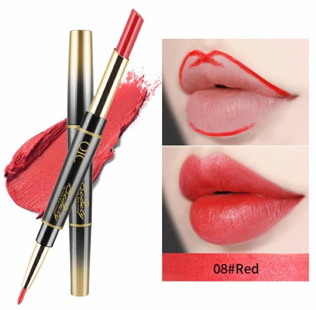 14 Color Double-end Matte  Waterproof Lipliner Long Lasting Moisturizer Velvet Glossy Lip Liner Stick