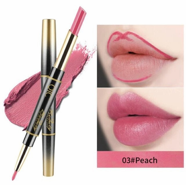 14 Color Double-end Matte  Waterproof Lipliner Long Lasting Moisturizer Velvet Glossy Lip Liner Stick