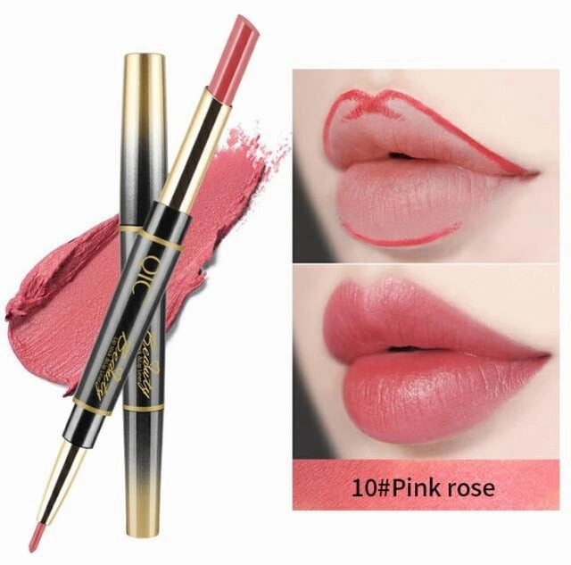 14 Color Double-end Matte  Waterproof Lipliner Long Lasting Moisturizer Velvet Glossy Lip Liner Stick