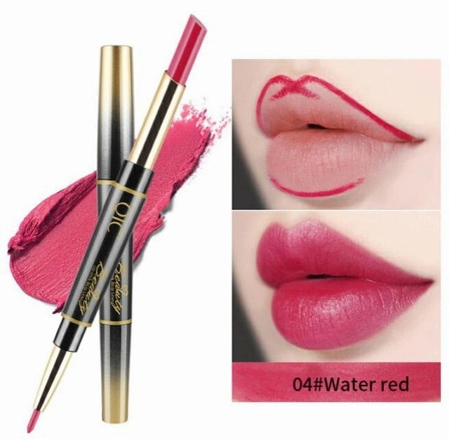 14 Color Double-end Matte  Waterproof Lipliner Long Lasting Moisturizer Velvet Glossy Lip Liner Stick