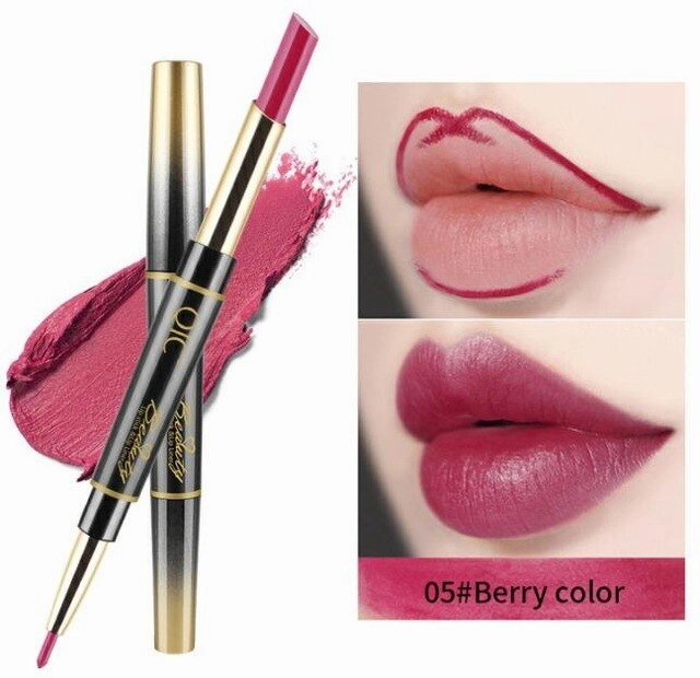 14 Color Double-end Matte  Waterproof Lipliner Long Lasting Moisturizer Velvet Glossy Lip Liner Stick