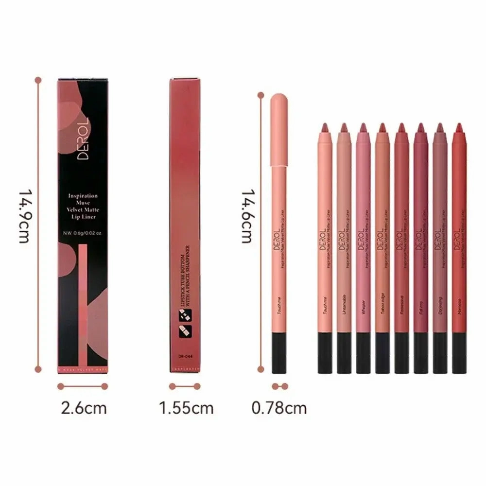 16-colors Lipliner Pencil Waterproof Nude