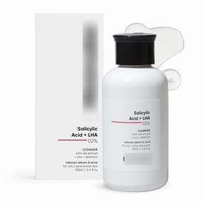 2% Salicylic Acid Face Wash For Oily Skin | Sulphate free, Anti Acne Face Cleanser With LHA & Zinc For Acne or Pimples | For Women & Men | 100 ml