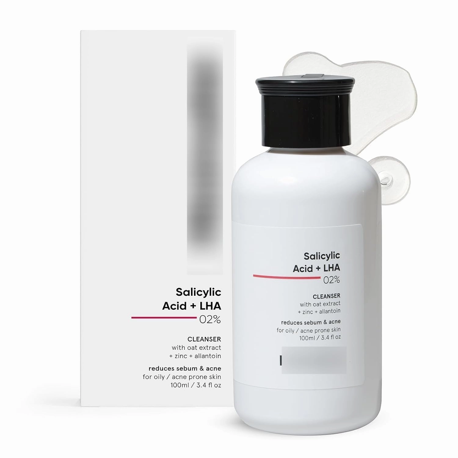 2% Salicylic Acid Face Wash For Oily Skin | Sulphate free, Anti Acne Face Cleanser With LHA & Zinc For Acne or Pimples | For Women & Men | 100 ml