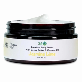 360Feel Jasmine Lime Body Butter - Nourishing and Hydrating Shea Body Butter with a Gentle Formula - Handmade with Essential Oils - Creamy Formula for Daily Use - Zero Harsh Additives - 8 Ounce