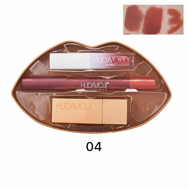 3 In 1 Lip Shaped Lipstick Set