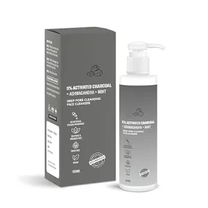 5% Activated Charcoal Face Wash with Mint | Deep Pore Cleansing Face Cleanser | For Oily, Combination & Acne Prone Skin | 100ml