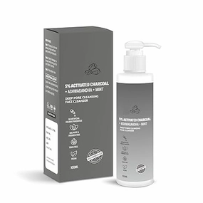 5% Activated Charcoal Face Wash with Mint | Deep Pore Cleansing Face Cleanser | For Oily, Combination & Acne Prone Skin | 100ml