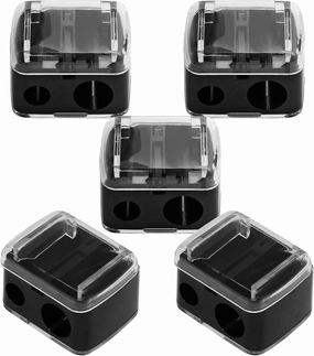 5PCS Cosmetic Pencil Sharpener, Makeup Pencil Sharpener, Dual Holes Eyeliner Sharpener for Eyeliner Lipliner Pencils