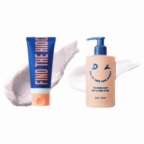 [Dear Doer] The Hidden Body Scrub & Wash - Moisturizing 2-in-1 Scrub Cleanser with Andes Salt, 3.38 fl oz(100ml)/The Hidden Silky Body & Hand Lotion
