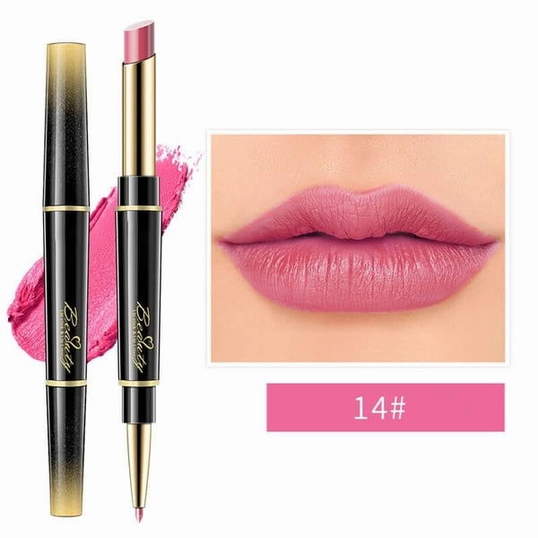 🔥Dubbelzijdige lippenstift, automatische lipliner, mat, waterproof, lichtecht, antikleeflaag