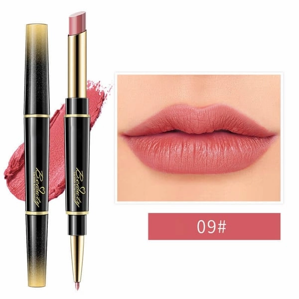 🔥Dubbelzijdige lippenstift, automatische lipliner, mat, waterproof, lichtecht, antikleeflaag