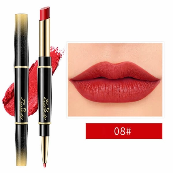 🔥Dubbelzijdige lippenstift, automatische lipliner, mat, waterproof, lichtecht, antikleeflaag