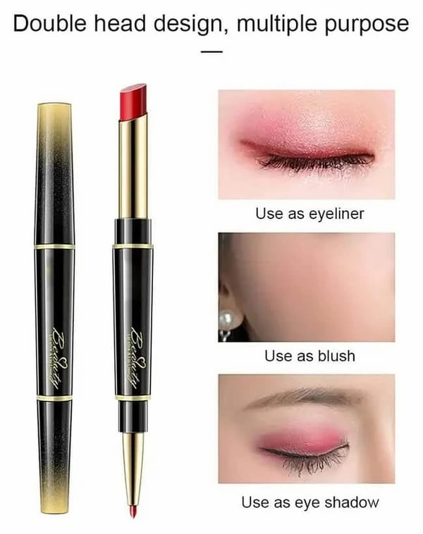 🔥Dubbelzijdige lippenstift, automatische lipliner, mat, waterproof, lichtecht, antikleeflaag