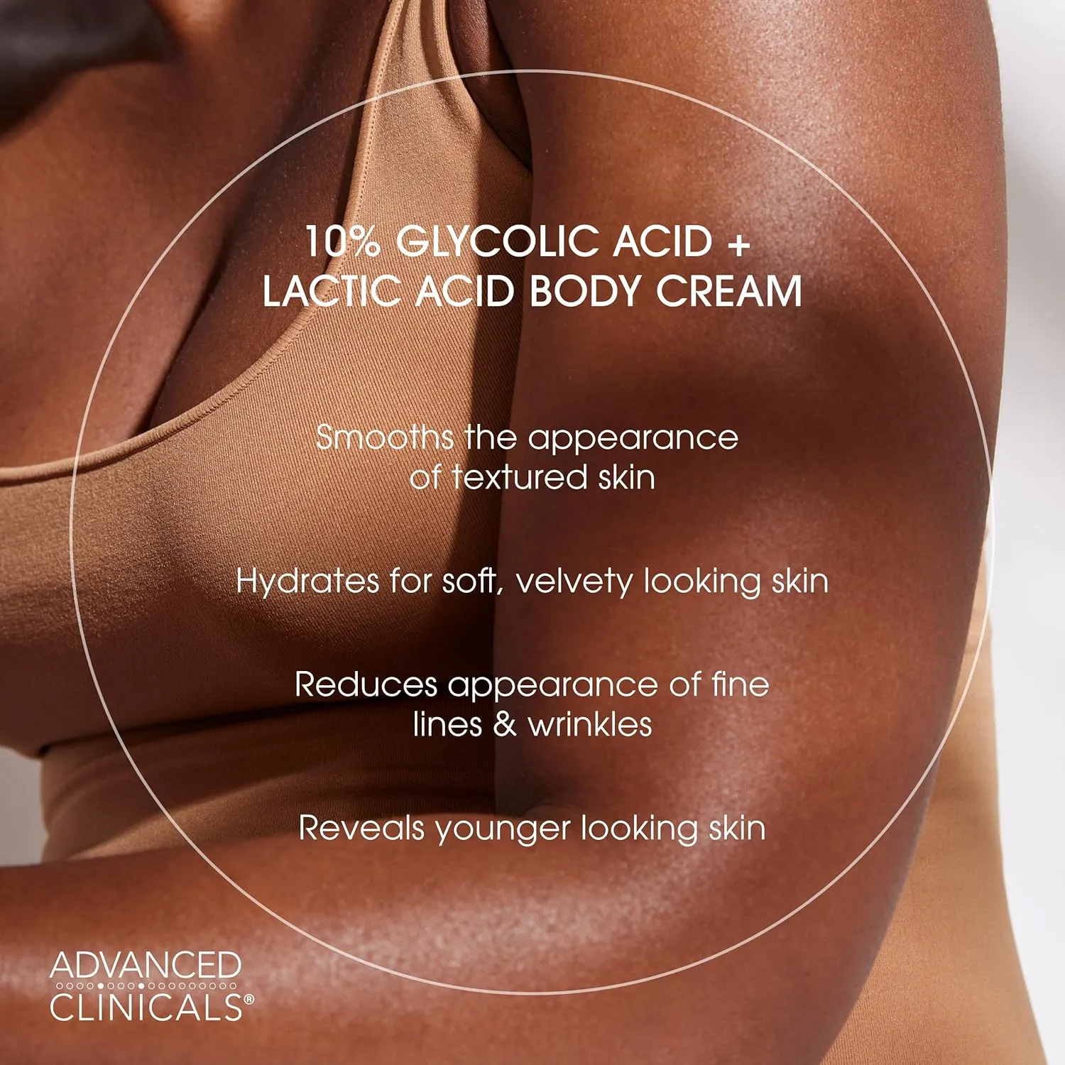 Advanced Clinicals 10% Glycolic Acid   Lactic Acid Lotion Exfoliant Moisturizing Cream With Hyaluronic Acid Moisturizer | AHA Exfoliating Body Cream Improves Look Of Uneven Rough Skin Texture, 16 Oz
