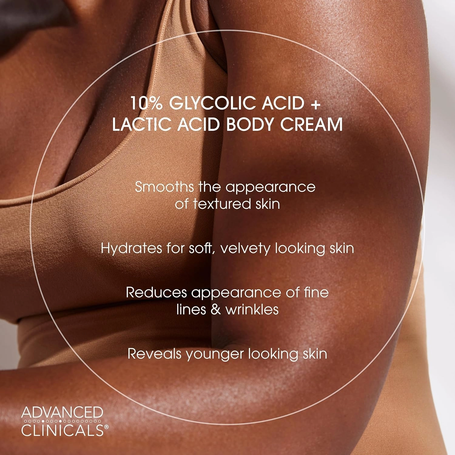 Advanced Clinicals 10% Glycolic Acid   Lactic Acid Lotion Exfoliant Moisturizing Cream With Hyaluronic Acid Moisturizer | AHA Exfoliating Body Cream Improves Look Of Uneven Rough Skin Texture, 2-Pack