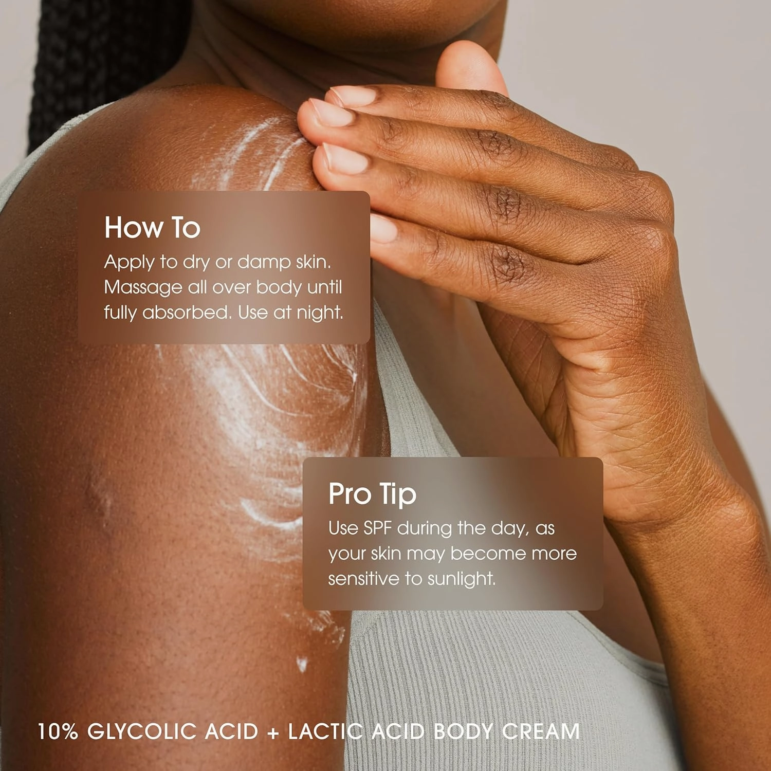 Advanced Clinicals 10% Glycolic Acid   Lactic Acid Lotion Exfoliant Moisturizing Cream With Hyaluronic Acid Moisturizer | AHA Exfoliating Body Cream Improves Look Of Uneven Rough Skin Texture, 2-Pack