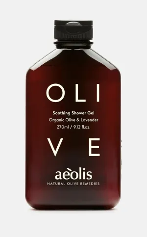 AEOLIS Hydrating Care Shower Gel with Organic Olive and Lavender, All-Natural Olive Oil Extract from Greece, Cleanses and Soothes, for Men and Women, 270 mL (9.12 Fl Oz)