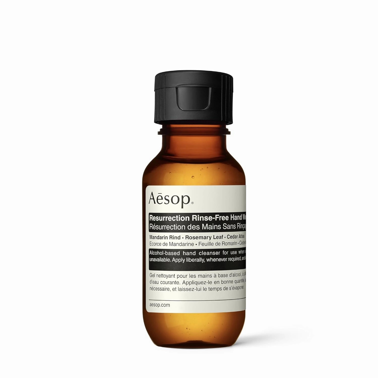 Aesop Resurrection Rinse-Free Hand Wash | Aromatic, Alcohol-Based Gel with Purifying and Hydrating Properties | Cleanses without Water | 1.7 oz