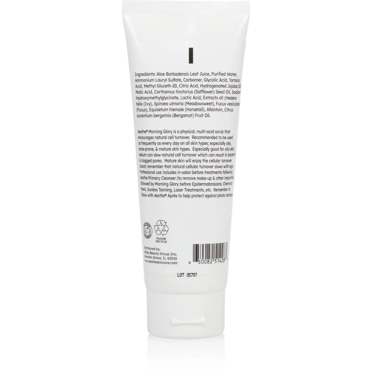 Aesthe Morning Glory Multi-Acid Exfoliant - Facial Scrub with 5 AHAs - Glycolic, Malic, Citric, Tartaric, Lactic Acids - For Cellular Turnover, Deep Cleansing - Oily, Acne-Prone, Mature Skin - 4.2 oz