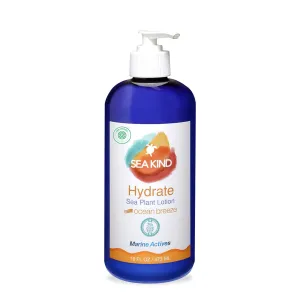 All Natural Hydrate Ocean Breeze Sea Plant Hand and Body Lotion for Women and Men, Essential Oil Scent, 16 Fl Oz, Non Comedogenic, Vegan Moisturizer for Dry and Sensitive Skin, No Parabens