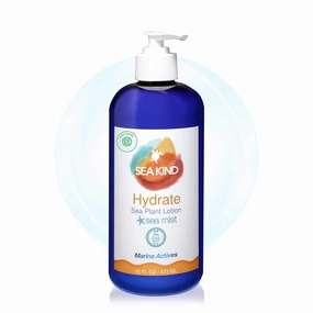 All Natural Hydrate Sea Mist Sea Plant Hand and Body Lotion for Women and Men, Essential Oil Scent, 16 Fl Oz, Non Comedogenic, Vegan Moisturizer for Dry and Sensitive Skin, No Parabens