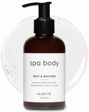 Aloette Lavender Body Wash, Rest & Restore - Hydrating & Moisturizing Body Wash for Dry Skin with Natural Aloe Vera & Vitamin E - Exfoliating & Rejuvenating Skin Care Products for Men & Women