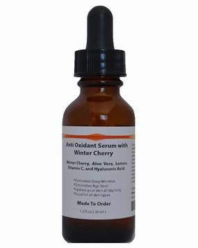 Antioxidant Serum with Winter Cherry, Aloe Vera, Lemon, Vitamin C & Hyaluronic Acid (1.2oz)