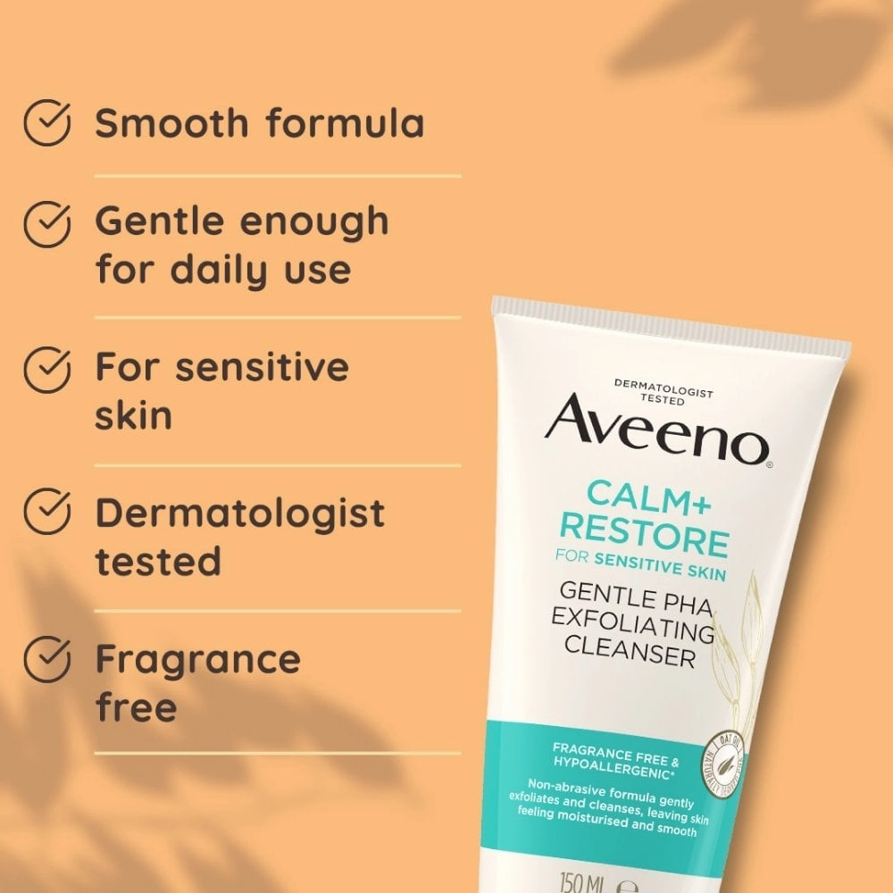 Aveeno Face Calm  Restore Gentle PHA Exfoliating Cleanser 150ml