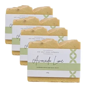 Avocado Lime Soap Collection Soap Bar – Skin Renewing, Vegan-Friendly with Lavender & Tea Tree Oil – Deep Cleansing & Nourishing for Glowing Skin – 5.8 oz Pack 4