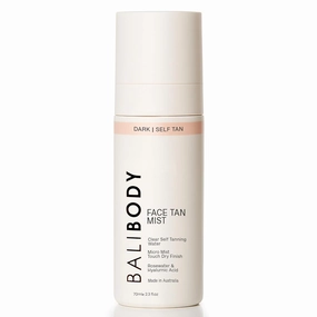 Bali Body Face Tan Mist - Dark Shade | Streak-Free, Fast Drying Facial Self Tanner | Hydrating Soothing Formula for All Skin Types | Vegan, Cruelty Free, Australian Made (70 ml/2.3 fl oz)