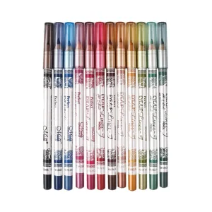 barenx 12pcs Natural Waterproof Eye Liner Pencil Eyebrow Makeup Pencil Lipliner Pen