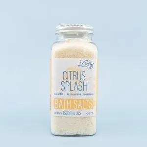 Bath Salts for Women, Relaxing Sea Salt Bath Soak with Moisturizing Almond Oil and Essential Oils, Made in The USA by Luxiny, 16 oz. (Citrus Splash)