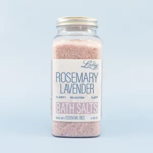 Bath Salts for Women, Relaxing Sea Salt Bath Soak with Moisturizing Almond Oil and Essential Oils, Made in The USA by Luxiny, 16 oz. (Rosemary Lavender)