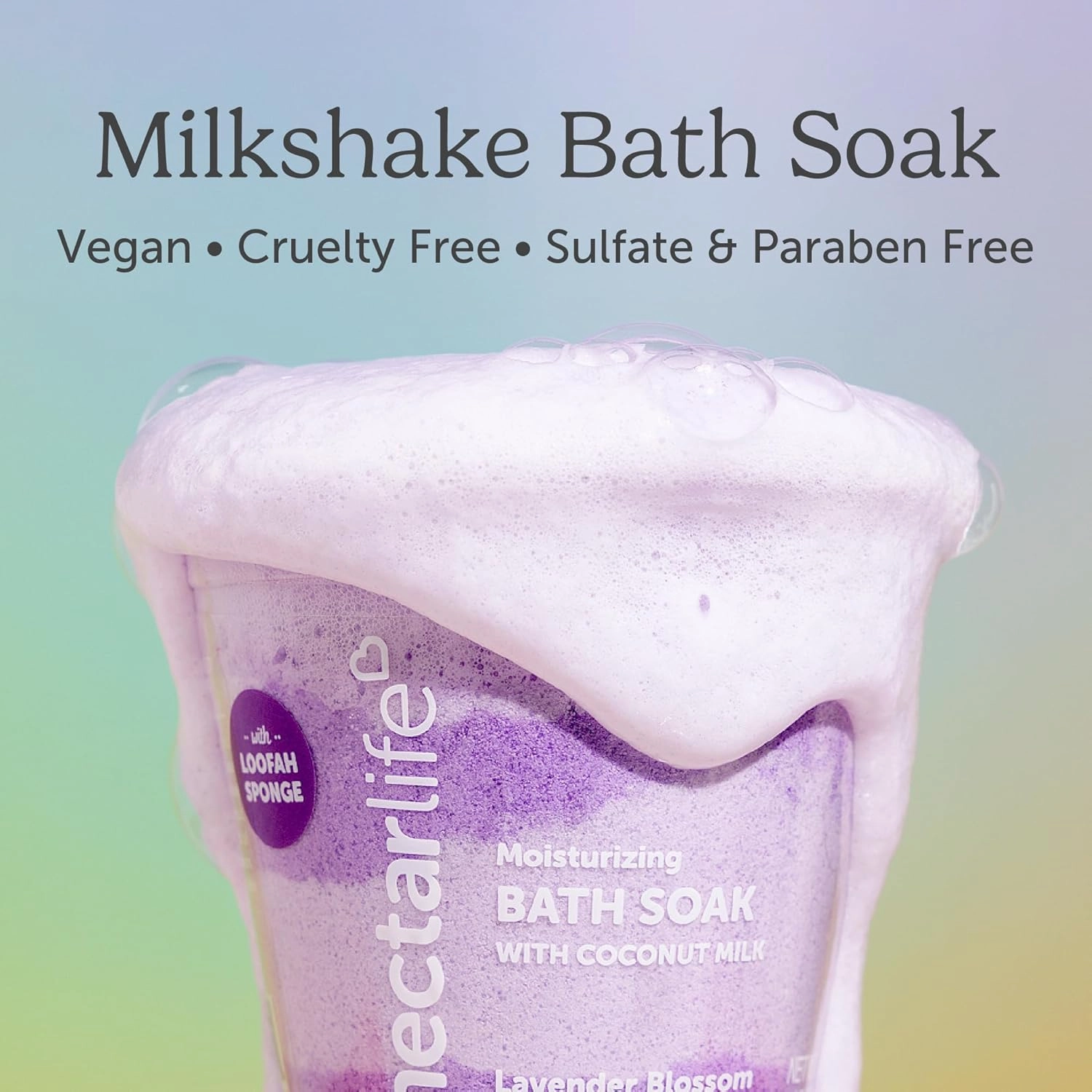 Bath Soak, Salt Bath, Bubble Bath, Natural Detox Foaming Body Soak, Foot Soak, Vegan Body Skin Care, 9 oz. (Lavender)