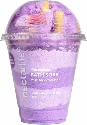 Bath Soak, Salt Bath, Bubble Bath, Natural Detox Foaming Body Soak, Foot Soak, Vegan Body Skin Care, 9 oz. (Lavender)