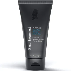 Beau Brummell Men’s Face Mask Detoxifying Facial Treatment with Kaolin Clay & Activated Charcoal | Deep Cleansing Formula | 5 FLOZ Tube Lasts Approx 6-Months |Made In USA