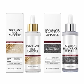 Black and White Rice Exfoliant,Rice Ampoule Duo Exfoliating Peeling Solution,Peel Shot Glow Rice,Moisturizing & Pore Minimizer for Face. (White Black)