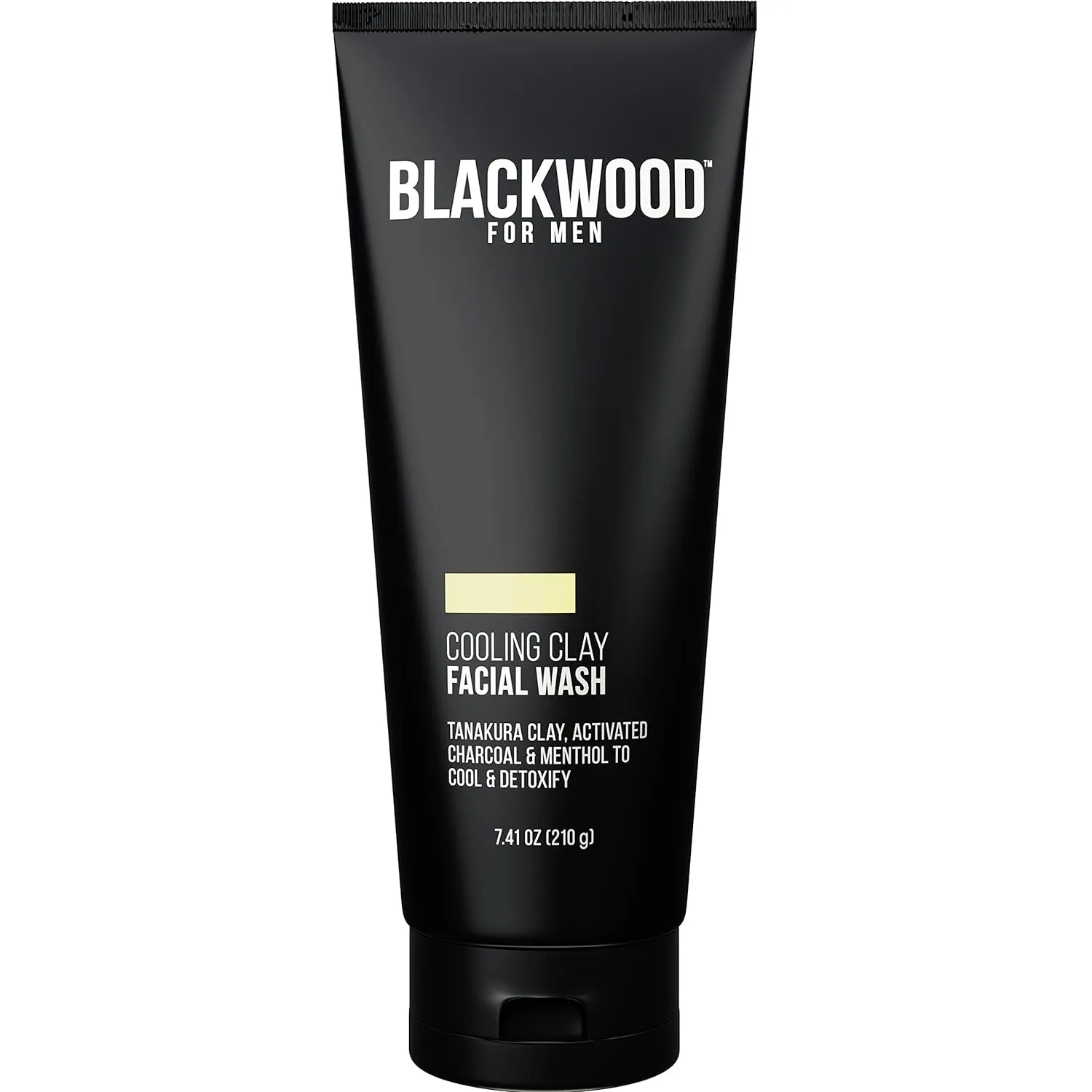 Blackwood For Men Cooling Clay Face Wash - Activated Charcoal, Menthol, & Tanakura Clay Cleanser & Mask for Deep Cleansing & Acne Treatment - Sulfate Free, Paraben Free, & Cruelty Free (7.41 oz)