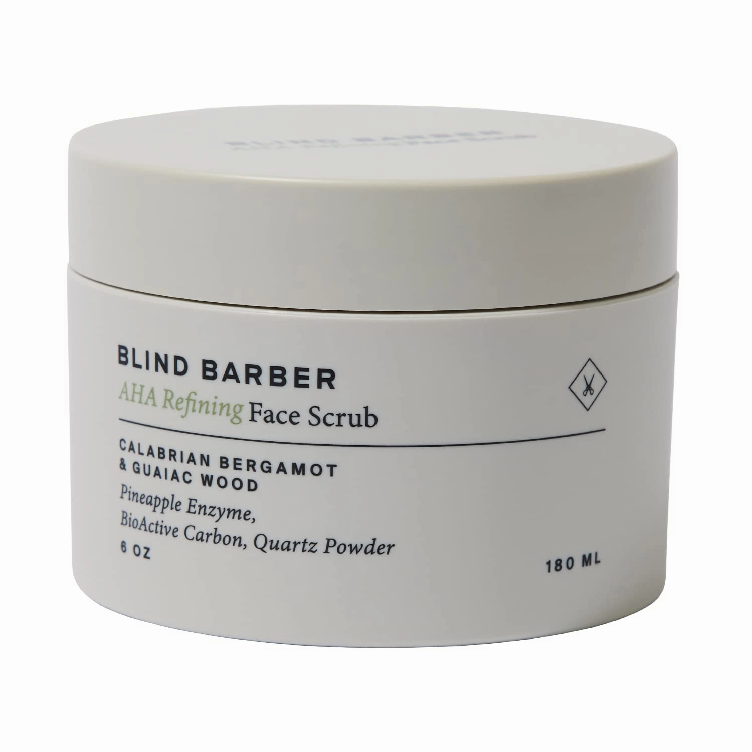 Blind Barber AHA Exfoliating Face Scrub - Daily Exfoliating Face Wash for Men - Cleanse Dirt & Excess Oil, Clear Clogged Pores & Smooth Skin Texture - Facial Scrub with Quartz Powder (6 Oz)