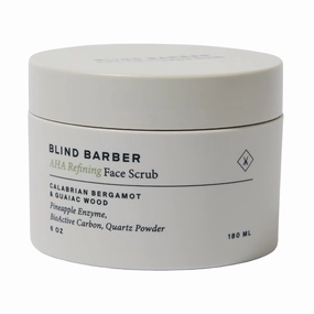 Blind Barber AHA Exfoliating Face Scrub - Daily Exfoliating Face Wash for Men - Cleanse Dirt & Excess Oil, Clear Clogged Pores & Smooth Skin Texture - Facial Scrub with Quartz Powder (6 Oz)