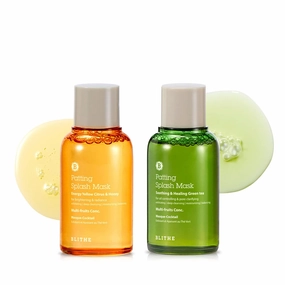 BLITHE Exfoliating Face Wash with AHA Yellow & Green Tea Mask - Lactic Acid Facial Wash Exfoliant with Green Tea for Pore Care, Yellow Citrus Honey Mask for Brightening