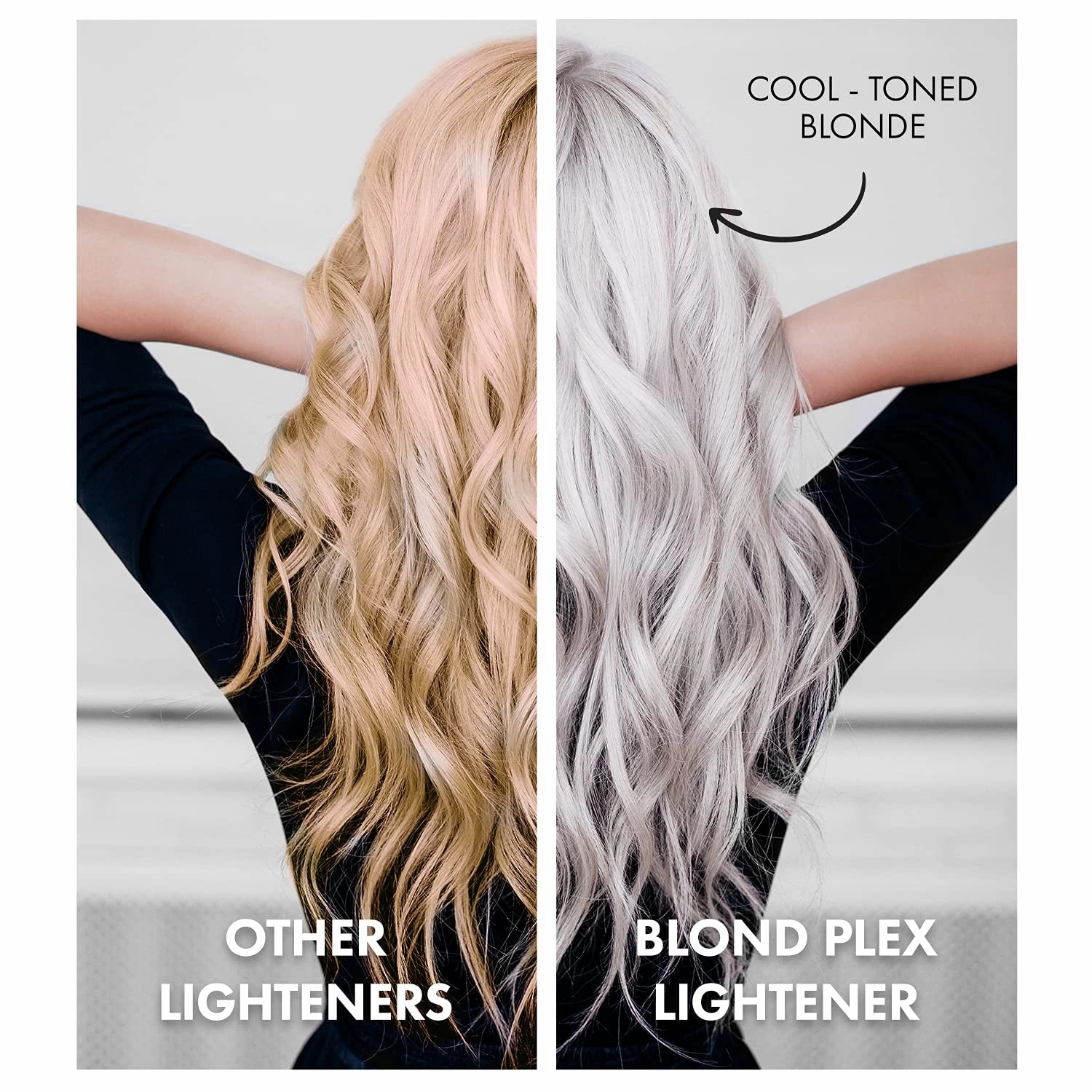 Blond Plex Extreme Lifting 10X Levels - Black/Charcoal Dust Free Lightener Powder Cool-Toned & Bright Finish - Made in Italy 500G / 17.63Oz