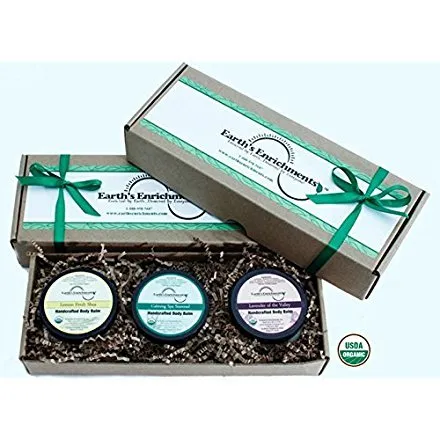 Body Balms (USDA Organic) Lemongrass, Rosemary Mint and Lavender Moisturizing and Hydrating Shea Butter Balm - Earth's Enrichments