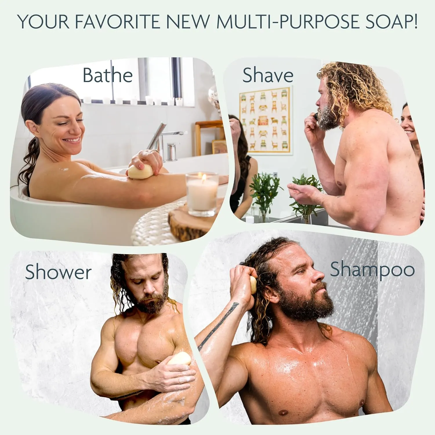 Body Wash Castile Soap Bar for Sensitive Skin – Long Lasting Natural Bar Soap for Men and Women with Olive Oil and Cocoa Butter - Vegan Lavender Scented by Carolina Castile, 5 oz Each
