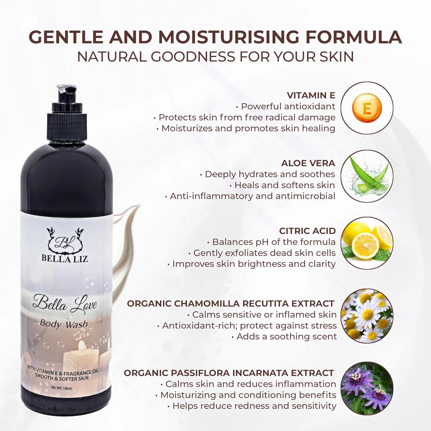 Body Wash for Sensitive Skin, 16 oz – Moisturizing & Hydrating Shower Gel, Gentle Daily Cleanser with Nourishing Formula for Dry Skin, Soft Smooth Skin Care (Lavender)
