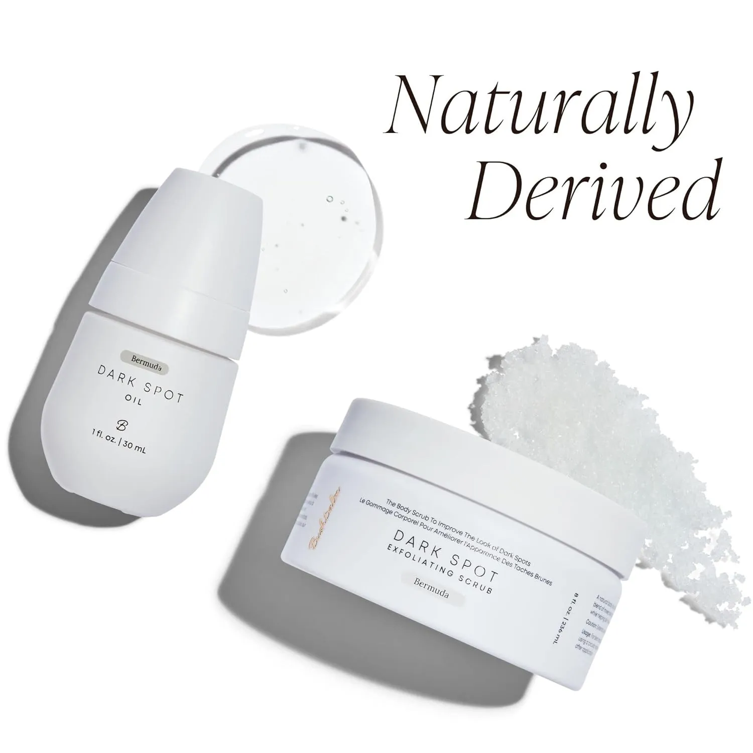 Bushbalm Dark Spots and Ingrown Hair 2 Step Routine - Rejuvenate and Nourish - Ingrown Hair Oil (30 ml) and Exfoliating Scrub (236 ml) - Bermuda